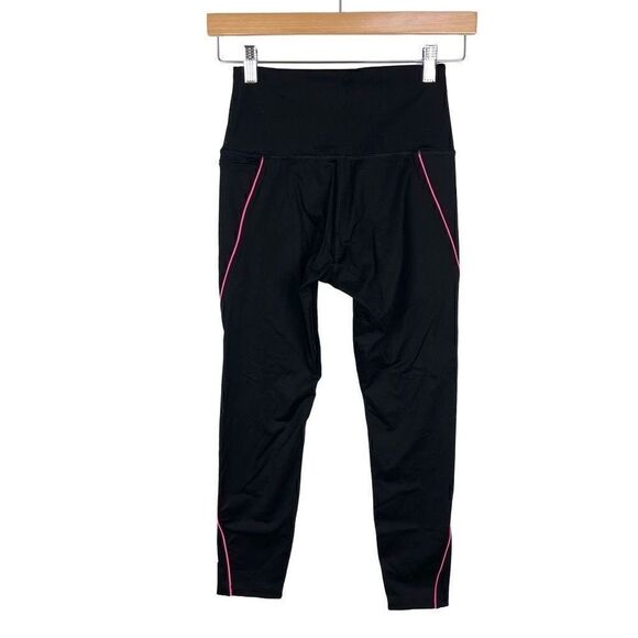VS Pink High Rise Leggings Workout Athletic Athleisure Black Pink White Logo S - Picture 2 of 11
